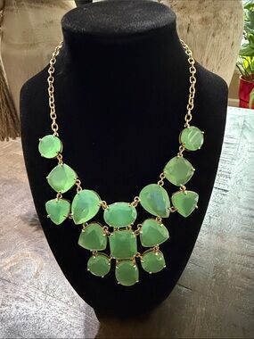 NWT Kate Spade New York Vegas Jewels Statement Necklace Green Bib Necklace